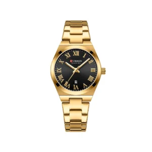 CURREN 9095 Elegant Stainless Steel Classic Women Quartz Watch- Gold Black