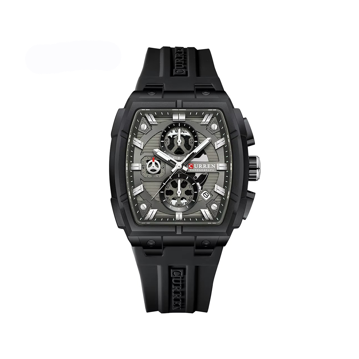 Curren 8488 Luxury Chronograph Silicone Straps Men’s Watch- Black Curren 8488 Luxury Chronograph Silicone Straps Men’s Watch- Black