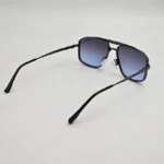 DITA Black Geometric Aviator Sunglasses with Blue Gradient Lenses