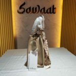 FANSIMAN Elegant Cream Floral Handbag with Scarf and Butterfly Detail