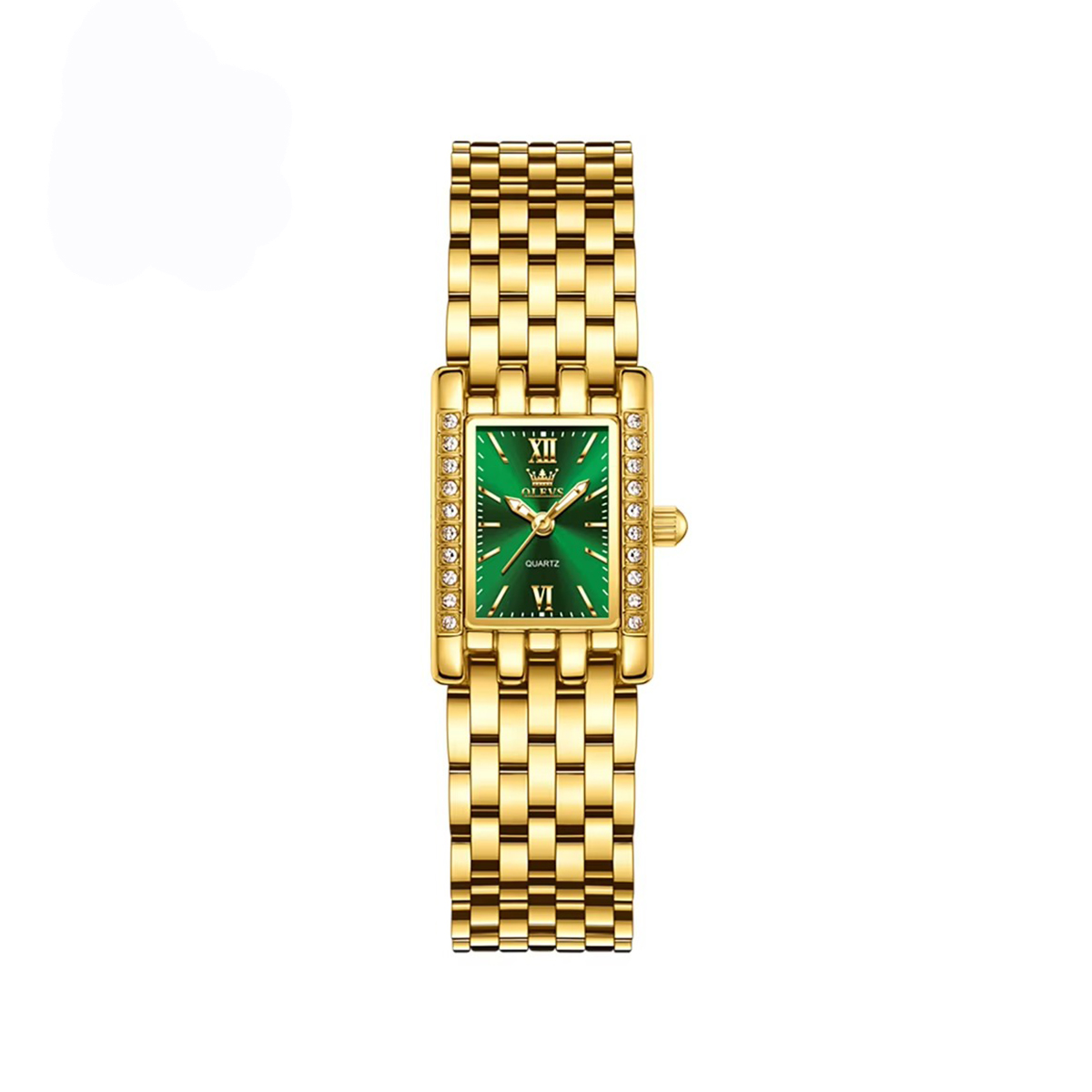 OLEVS-3700-New-Elegant-Quartz-Ladies-Watch-Gold-Green OLEVS 3700 New Elegant Quartz Ladies Watch-Gold Green