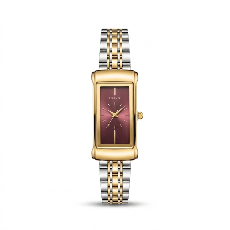 Oliya 182 Ladies Watch - Silver Gold Red Oliya 182 Ladies Watch - Silver Gold Red