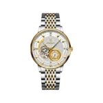 POEDAGAR 1416 New Automatic Mechanical Stainless Steel Men’s Watch-Gold White