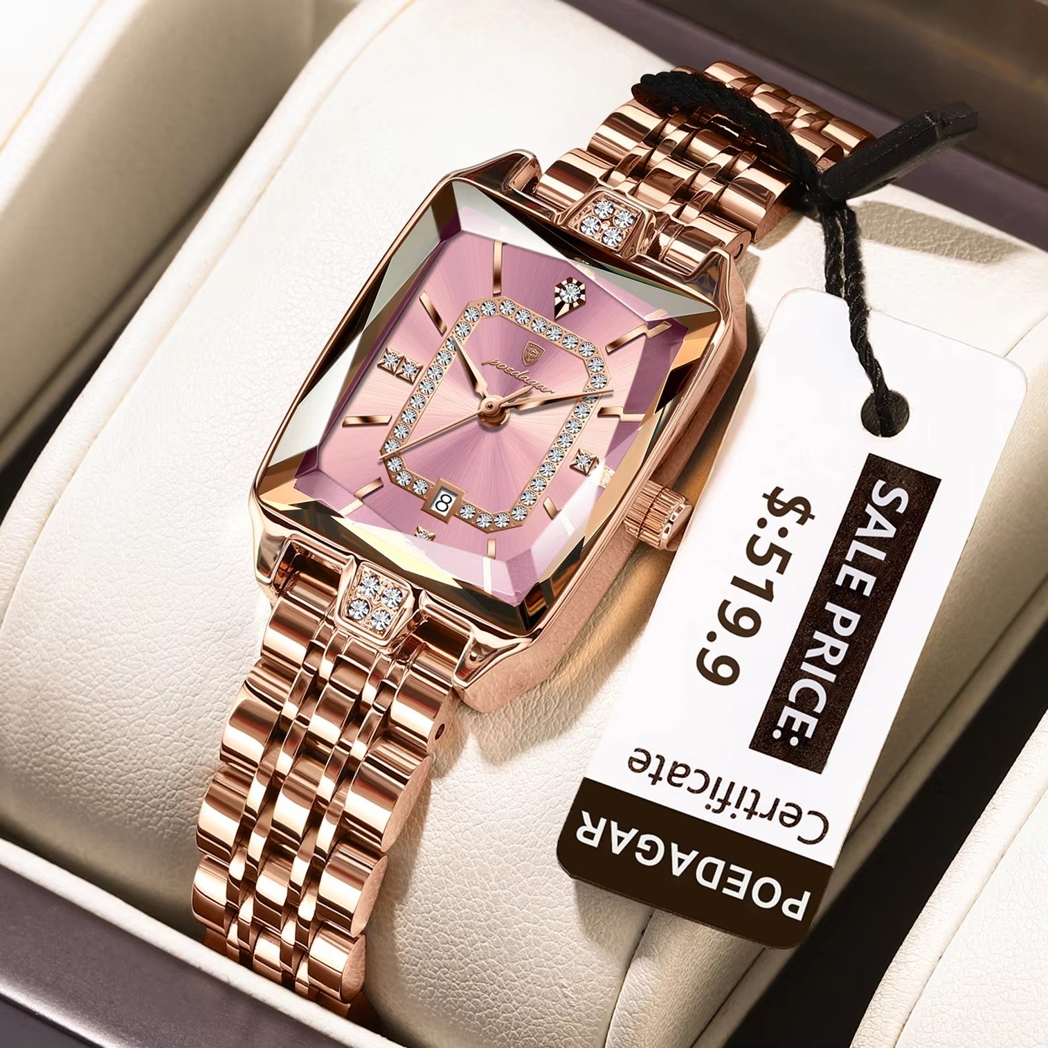 POEDAGAR-785-Unique-Design-Luxury-Quartz-Ladies-Watch-Pink POEDAGAR 785 Unique Design Luxury Quartz Ladies Watch-Pink