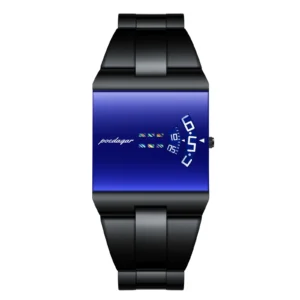 Poedagar 857 Luxury Quartz Watch for Men Black Blue