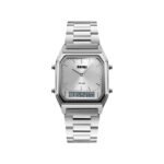 SKMEI 1220 Stainless Steel Dual Display Casual Watch-Silver