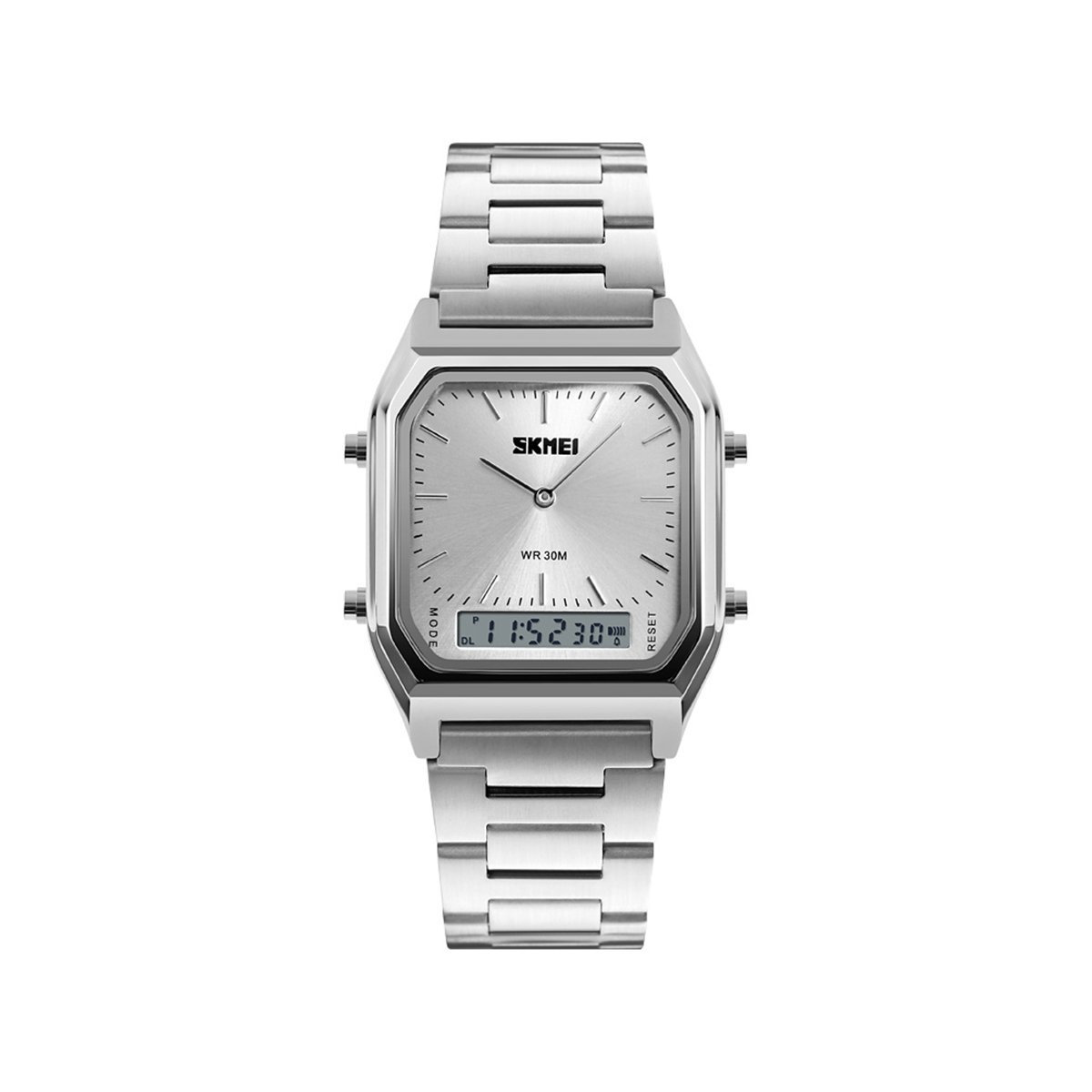 SKMEI 1220 Stainless Steel Dual Display Casual Watch-Silver SKMEI 1220 Stainless Steel Dual Display Casual Watch-Silver