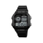SKMEI 1299 Classic Vintage Square Waterproof watch- Black