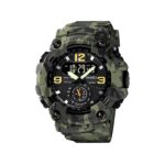 SKMEI 1637 Tactical Rugged Dual-Time 5ATM Waterproof Extreme Durable Military Watch for Men’s – Green Camo