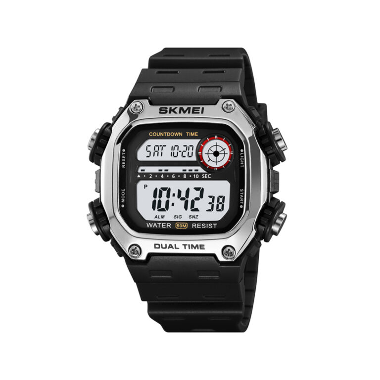 SKMEI 2126 Classic TPU Strap LED Display Men’s watch- Black silver SKMEI 2126 Classic TPU Strap LED Display Men’s watch- Black silver