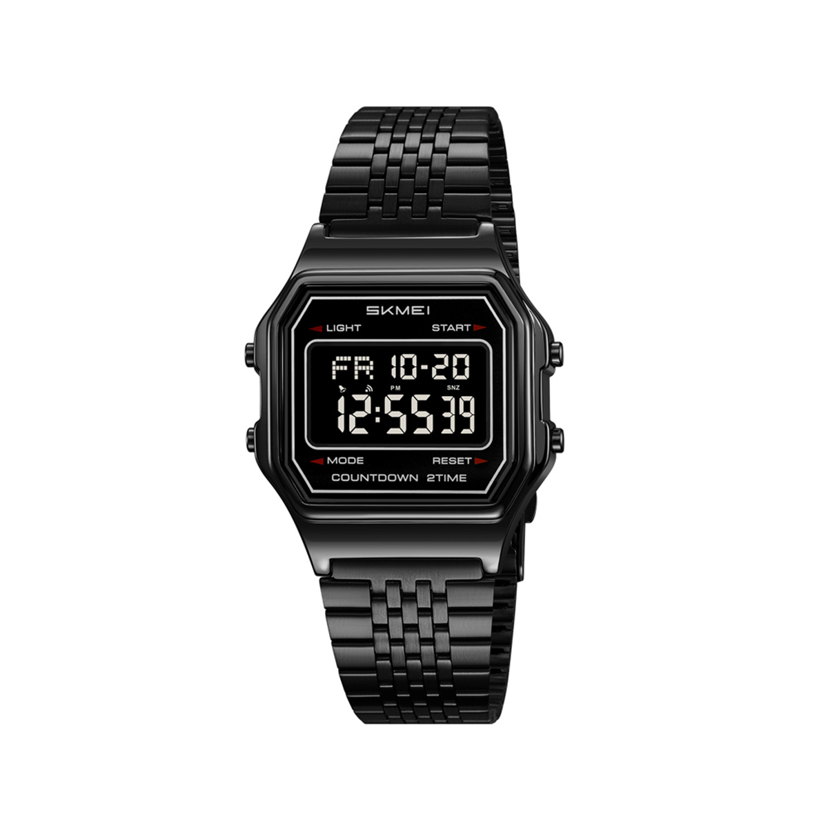 SKMEI 2465 Classic Digital LED Display Multi-Function Retro Unisex Thin Strip Wristwatch- Black (Negative Display) SKMEI 2465 Classic Digital LED Display Multi-Function Retro Unisex Thin Strip Wristwatch- Black (Negative Display)