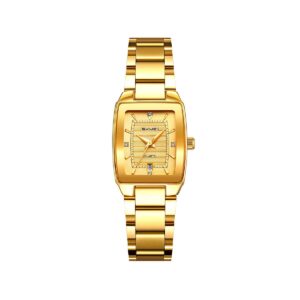 SKMEI 2578 waterproof Rhinestone Case Fashionable quartz Ladies watch- Gold