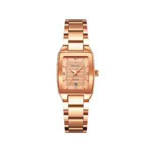 SKMEI 2578 waterproof Rhinestone Case Fashionable quartz Ladies watch- Rose Gold