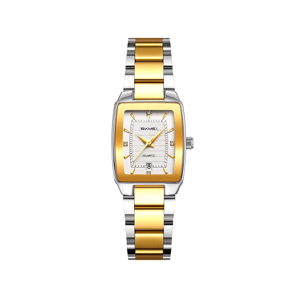SKMEI 2578 waterproof Rhinestone Case Fashionable quartz Ladies watch- Silver Gold SKMEI 2578 waterproof Rhinestone Case Fashionable quartz Ladies watch- Silver Gold