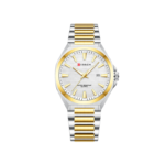 Curren 8494 Stainless Steel Men's Watch-Silver Gold White