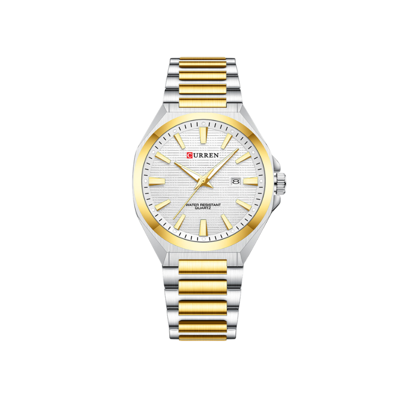 Curren 8494 Stainless Steel Men's Watch-Silver Gold White Curren 8494 Stainless Steel Men's Watch-Silver Gold White