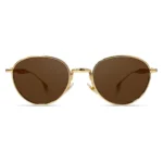 Premium Metal Gold with Brown Lens Unisex Sunglasses