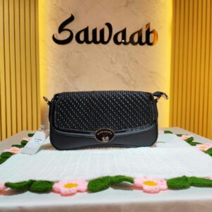 Miss Alita Elegant & Stylish Shoulder Bag With Long Belt -Black