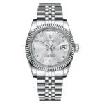 POEDAGAR 845 Men’s Steel Quartz Watch Full Silver