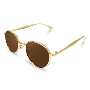 Premium Metal Gold with Brown Lens Unisex Sunglasses