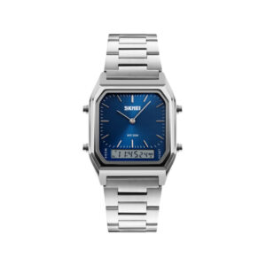 SKMEI 1220 Stainless Steel Dual Display Casual Watch-Silver Blue