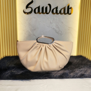 Elegant Draped Shoulder Designer Ladies Handbag-Apricot